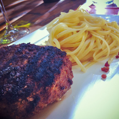 Restaurante & Adega Zino Hambúrguer com Carbonara | Cozinha do João