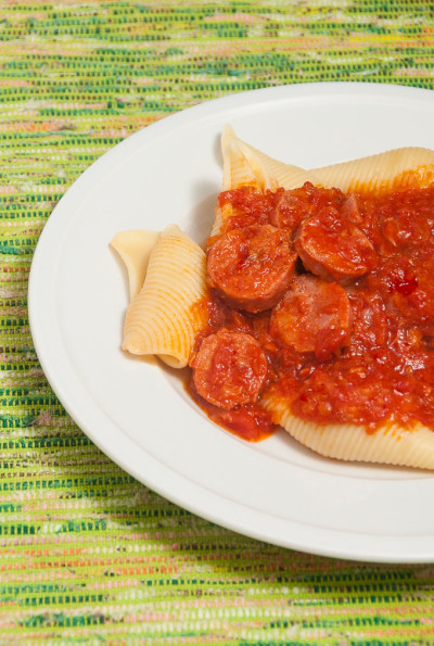 Receita Conchiglione ao sugo com linguiça e vinho branco | Cozinha do João