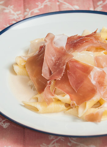 Penne com presunto cru e melão | Cozinha do João